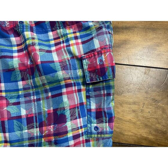 Tommy Bahama Swim Trunks Mens Size XXL Plaid Floral Draw String Lined Shorts - Picture 8 of 13